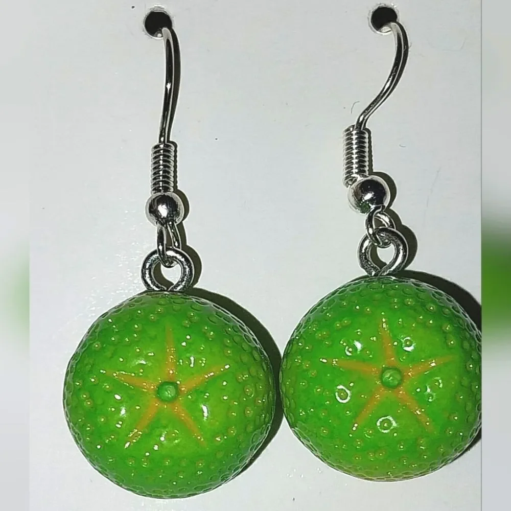 Green Super cute Orange Fruit Earrings